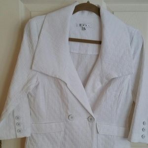 Cabi Textured White Club Blazer
